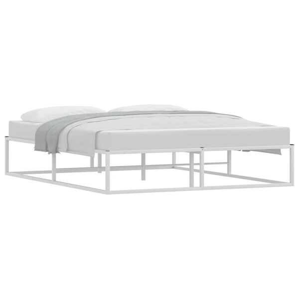 vidaXL Estructura cama sin colch&oacute;n metal blanco 160x200cm
