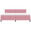 vidaXL Cama tipo Box Spring con colch&oacute;n Rosa 200 x 200 cm Terciopelo