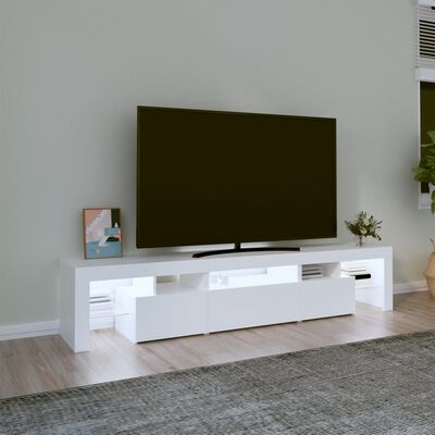 vidaXL Mueble de TV con luces LED blanco 200x36,5x40 cm
