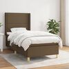 vidaXL Cama box spring con colch&oacute;n tela marr&oacute;n oscuro 90x190 cm