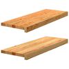 vidaXL Pelda&ntilde;os de escalera 2 uds madera maciza roble marr&oacute;n claro