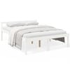 vidaXL Cama senior de matrimonio sin colch&oacute;n blanco 150x200 cm