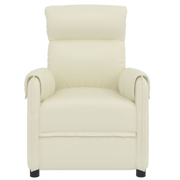 vidaXL Sill&oacute;n de masaje elevable cuero sint&eacute;tico crema