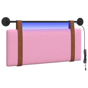 vidaXL Cabecero colgante Con luz LED Rosa PU antiguo