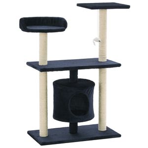 vidaXL Rascador para gatos poste de sisal 95 cm azul oscuro