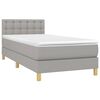 vidaXL Cama box spring con colch&oacute;n tela gris claro 100x200 cm