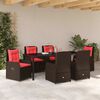 vidaXL Conjunto de Comedor de Jard&iacute;n 7 pcs Marr&oacute;n Polirat&aacute;n