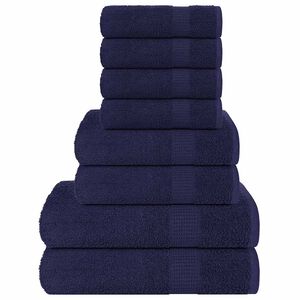 vidaXL Juego de toallas FROGN 8 piezas azul marino 360 g/m&sup2;