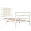 vidaXL Estructura de cama sin colchón madera maciza blanca 75x190 cm