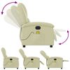 vidaXL Sill&oacute;n reclinable de masaje el&eacute;ctrico cuero aut&eacute;ntico crema