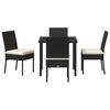 vidaXL Conjunto de Comedor de Jard&iacute;n 5 pcs Negro