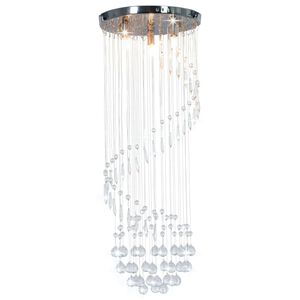 vidaXL L&aacute;mpara de techo con cuentas de cristal plateado en espiral G9