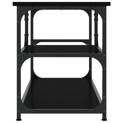 vidaXL Mueble de TV madera contrachapada y acero negro 103x38x46,5 cm