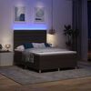 vidaXL Cama Box Spring LED con colch&oacute;n Marr&oacute;n Oscuro 160 x 200 cm tela