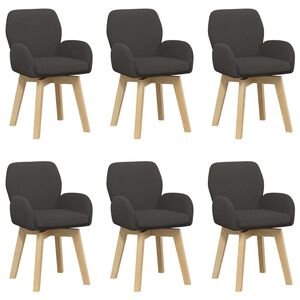 vidaXL Sillas de comedor giratorias 6 uds. Boucl&eacute; Gris oscuro
