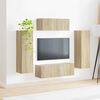 vidaXL Conjunto de mueble de TV Montaje en la pared 3 pcs Roble Sonoma