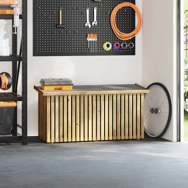 vidaXL Caja de Almacenamiento para Jardín Marrón 119 x 44 x 58.5 cm