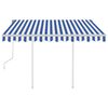 vidaXL Toldo manual retr&aacute;ctil con LED azul y blanco 3x2,5 m
