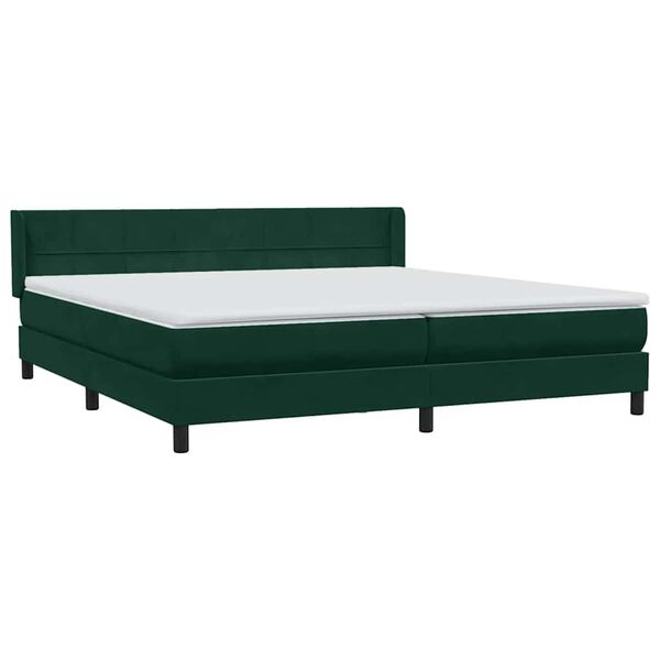 vidaXL Cama box spring con colch&oacute;n terciopelo verde oscuro 180x220 cm