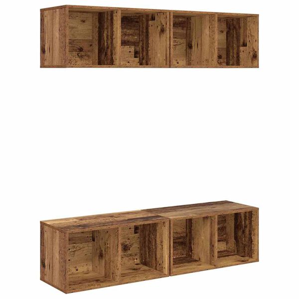 vidaXL Conjunto de mueble de TV 4 pcs Madera Vieja 37 x 37 x 72 cm