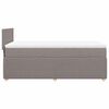 vidaXL Cama box spring con colch&oacute;n tela gris taupe 100x200 cm