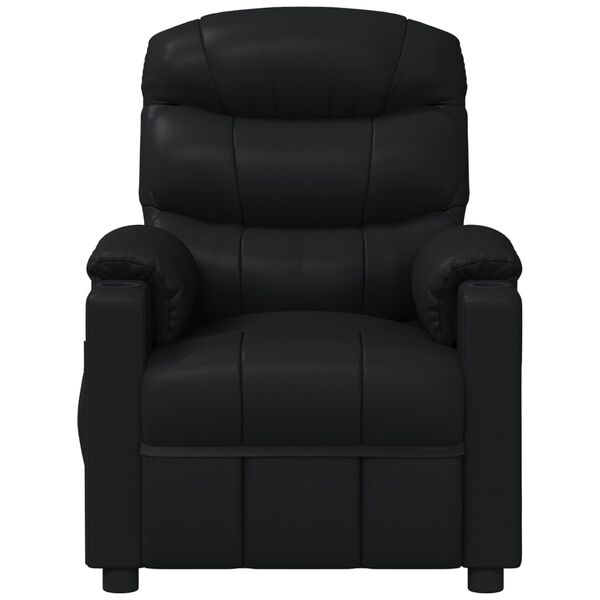vidaXL Sillón de masaje de cuero sintético negro