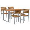 vidaXL Conjunto de Comedor de Jard&iacute;n 5 uds. Gris