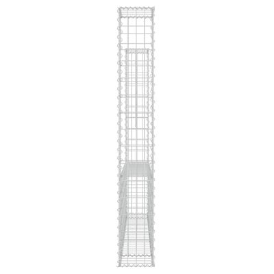 vidaXL Cesta de gaviones forma de U 2 postes de hierro 140x20x150 cm