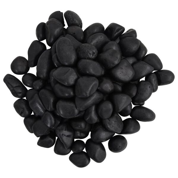 vidaXL Guijarros pulidos negros 25 kg 2-5 cm