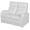 vidaXL Sill&oacute;n reclinable con 2 plazas de cuero artificial blanco