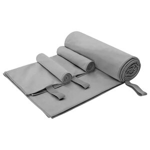 vidaXL Set de Toallas de Deportes 3 uds. Gris oscuro 210 x 100 cm