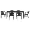 vidaXL Conjunto de Comedor de Jard&iacute;n 7 pcs Negro