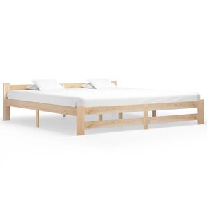 vidaXL Estructura de cama sin colch&oacute;n madera maciza de pino 200x200 cm
