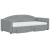 vidaXL Sof&aacute; cama nido con cajones tela gris claro 90x190 cm