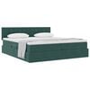 vidaXL Cama con almacenamiento con colch&oacute;n Verde oscuro 100 x 200 cm