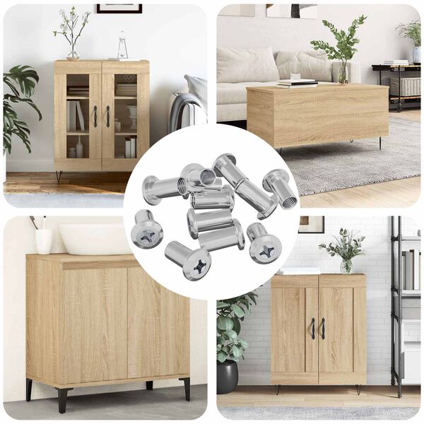 vidaXL Tuerca de Bloqueo 12 pcs N&iacute;quel M6 x 25 mm Acero