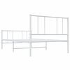 vidaXL Estructura cama sin colch&oacute;n con estribo metal blanco 80x200 cm