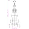 vidaXL Árbol de Navidad LED con estacas 220 LEDs blanco frío 180 cm