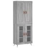 vidaXL Aparador alto madera contrachapada gris sonoma 69,5x34x180 cm