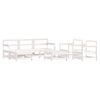 vidaXL Juego de muebles de jard&iacute;n 7 pzas madera maciza de pino blanco