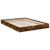 vidaXL Estructura de cama sin colch&oacute;n madera roble ahumado 140x190 cm