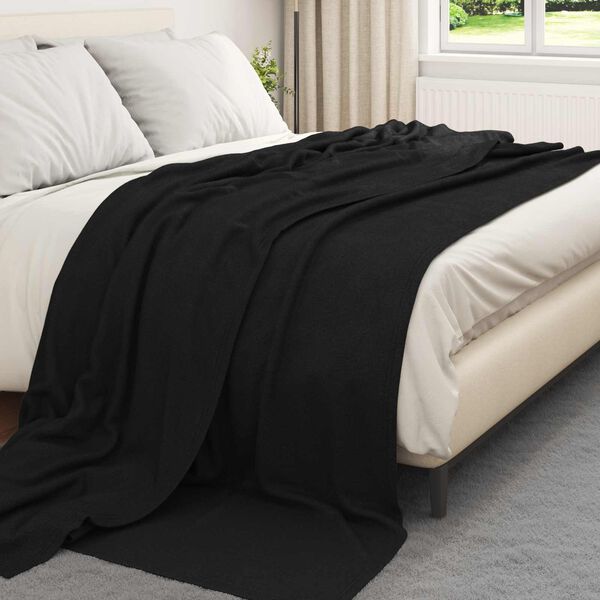 vidaXL Mantitas de Sof&aacute; 24 pcs Negro 240 x 220 cm Lana