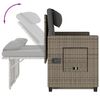 vidaXL Sillón reclinable de jardín con cojines ratán sintético gris