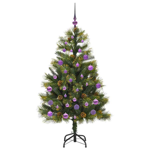 vidaXL &Aacute;rbol de Navidad artificial con ramas plegables y conos 150 cm