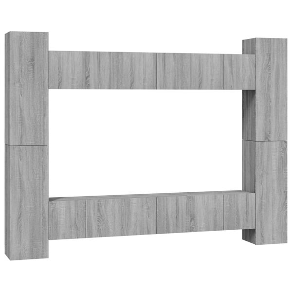 vidaXL Set de muebles para TV 10 pzas madera contrachapada gris Sonoma