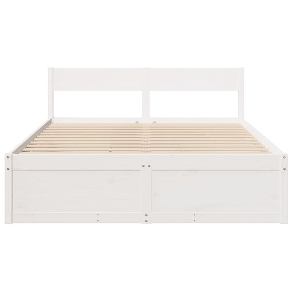 vidaXL Estructura de cama sin colch&oacute;n madera maciza de pino 160x200 cm