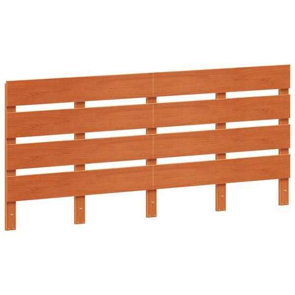 vidaXL Cabecero de cama madera maciza de pino marr&oacute;n cera 180 cm