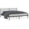 vidaXL Estructura cama sin colch&oacute;n con cabecero metal negro 200x200 cm