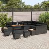 vidaXL Conjunto de sof&aacute;s de jard&iacute;n 13 pcs Negro rat&aacute;n sint&eacute;tico
