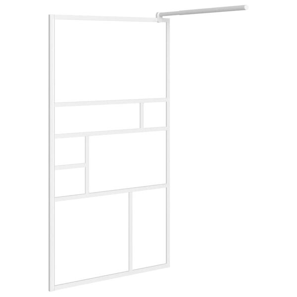 vidaXL Mampara de ducha accesible vidrio ESG blanco 90x195 cm